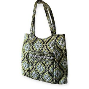 Vera Bradley Quilted Tote - Green and Black Pattern